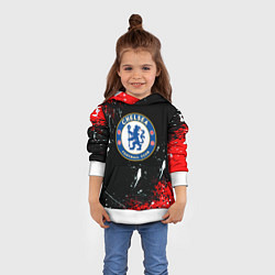 Толстовка-худи детская Chelsea брызги красок текстура, цвет: 3D-белый — фото 2