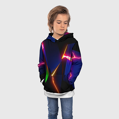 Детская толстовка Neon colored geometric / 3D-Белый – фото 3