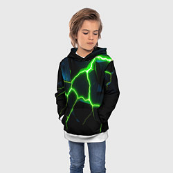 Толстовка-худи детская Green split, цвет: 3D-белый — фото 2