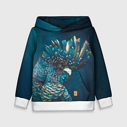 Толстовка-худи детская Акварельный попугай, цвет: 3D-белый