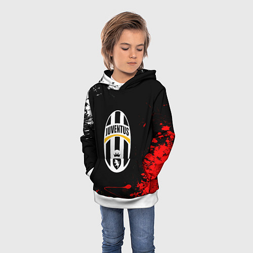 Детская толстовка Ювентус краски текстура всплеск / 3D-Белый – фото 3