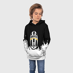 Толстовка-худи детская Juventus белый огонь, цвет: 3D-белый — фото 2