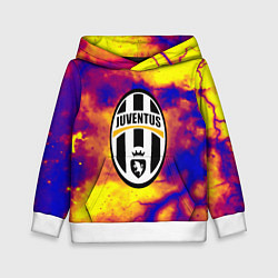 Толстовка-худи детская Ювентус неоновый шторм, цвет: 3D-белый