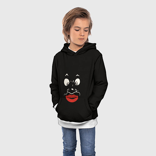 Детская толстовка Black face / 3D-Белый – фото 3