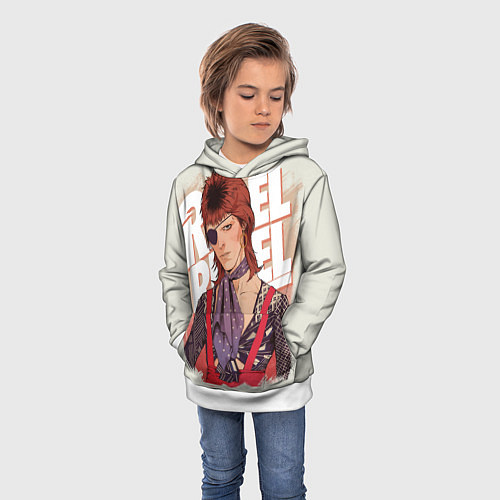Детская толстовка David Bowie Rebel Rebel / 3D-Белый – фото 3