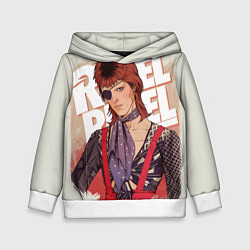 Толстовка-худи детская David Bowie Rebel Rebel, цвет: 3D-белый