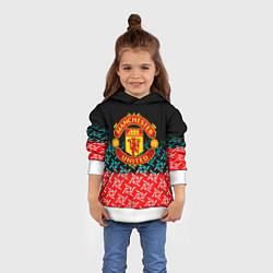 Толстовка-худи детская Манчестер Юнайтед ниндзя паттерн, цвет: 3D-белый — фото 2