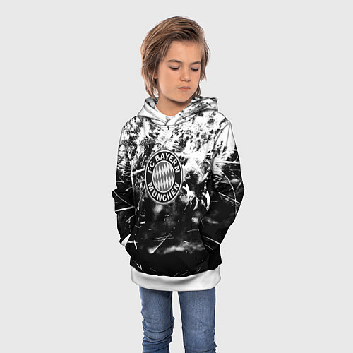 Детская толстовка Bayern Mnchen черно белая бумага / 3D-Белый – фото 3