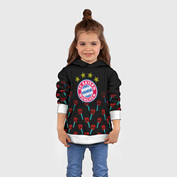 Толстовка-худи детская Бавария Мюнхен розы паттерн, цвет: 3D-белый — фото 2