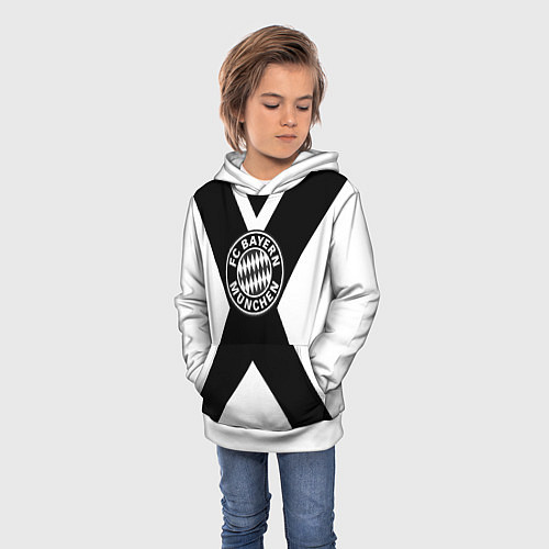 Детская толстовка Бавария Мюнхен полосы / 3D-Белый – фото 3