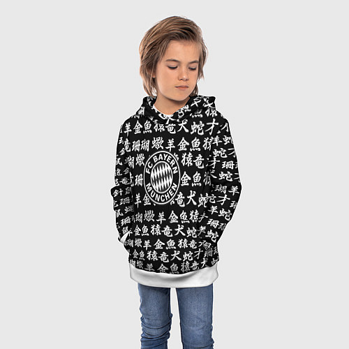 Детская толстовка Бавария Мюнхен символы / 3D-Белый – фото 3