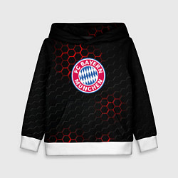 Толстовка-худи детская Бавария Мюнхен текстура соты, цвет: 3D-белый