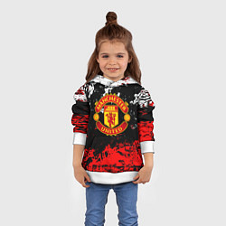 Толстовка-худи детская Манчестер Юнайтед краски, цвет: 3D-белый — фото 2