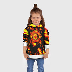 Толстовка-худи детская Манчестер Юнайтед огненные краски, цвет: 3D-белый — фото 2