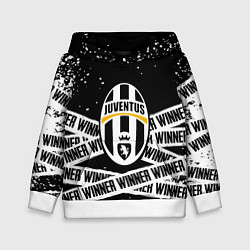 Толстовка-худи детская Juventus подедитель краски, цвет: 3D-белый