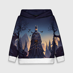 Толстовка-худи детская Новогодний Бэтмен, цвет: 3D-белый