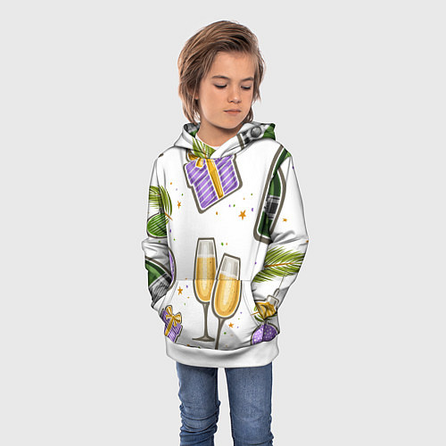 Детская толстовка Новогодний вайб / 3D-Белый – фото 3