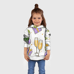 Толстовка-худи детская Новогодний вайб, цвет: 3D-белый — фото 2