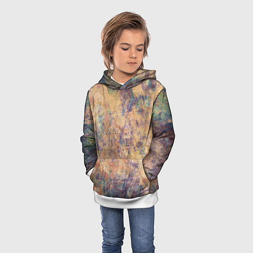 Детская толстовка Абстракция - pink marble with blue flecks / 3D-Белый – фото 3