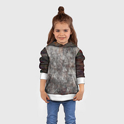 Толстовка-худи детская Абстракция - gray stone, цвет: 3D-белый — фото 2