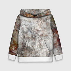 Толстовка-худи детская Абстракция - gray limestone, цвет: 3D-белый