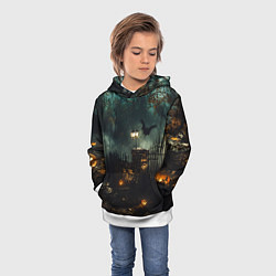 Толстовка-худи детская Ночь тыкв и теней, цвет: 3D-белый — фото 2