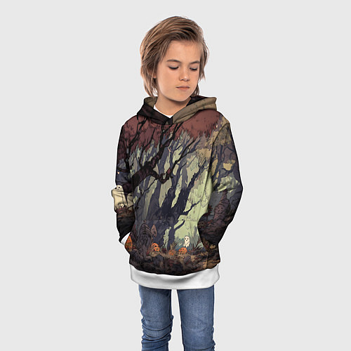Детская толстовка Призрачный лес / 3D-Белый – фото 3