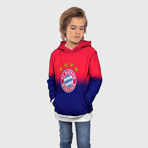 Детская толстовка Бавария Мюнхен градиент / 3D-Белый – фото 3