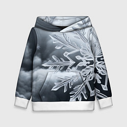 Детская толстовка Снежинка на черно белое