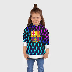 Толстовка-худи детская Barcelona люди градиент неон, цвет: 3D-белый — фото 2