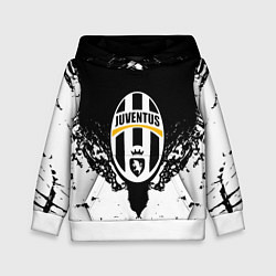 Толстовка-худи детская Ювентус краски всплеск текстура, цвет: 3D-белый