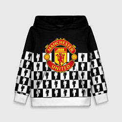 Толстовка-худи детская Манчестер Юнайтед люди паттерн, цвет: 3D-белый