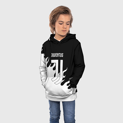 Детская толстовка Ювентус огонь текстура / 3D-Белый – фото 3