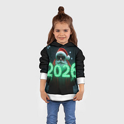 Толстовка-худи детская Кибер дед, цвет: 3D-белый — фото 2