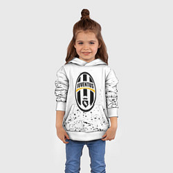 Толстовка-худи детская Juventus краски текстура всплеск, цвет: 3D-белый — фото 2