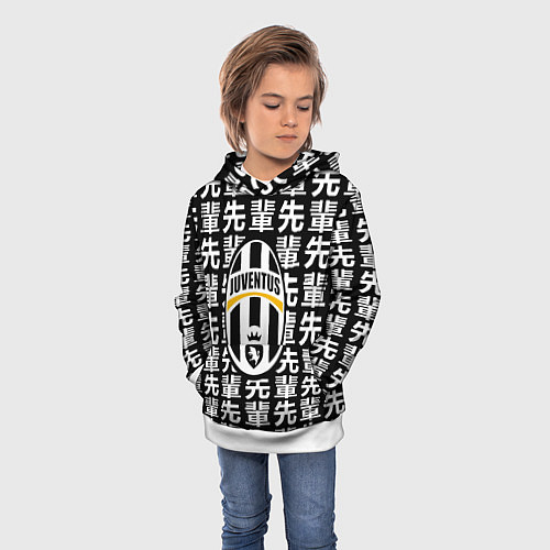 Детская толстовка Ювентус япония символы / 3D-Белый – фото 3