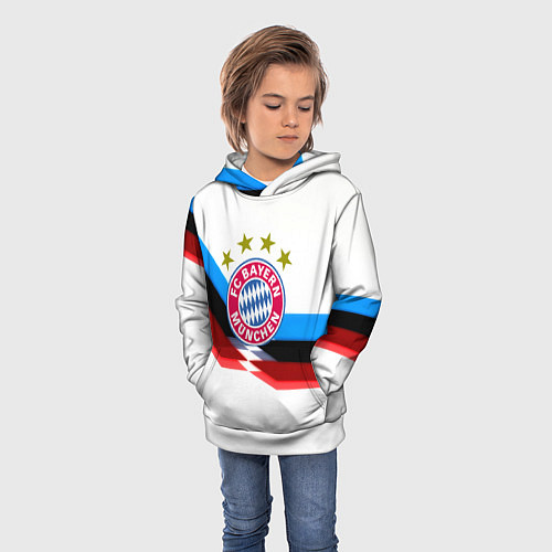 Детская толстовка Бавария Мюнхен геометрия спорт / 3D-Белый – фото 3