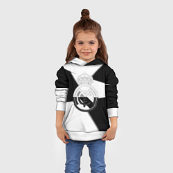 Толстовка-худи детская Реал Мадрид геометрия полосы, цвет: 3D-белый — фото 2