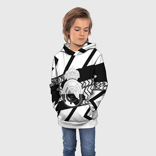 Детская толстовка Реал Мадрид краски полосы / 3D-Белый – фото 3