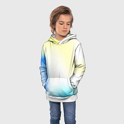 Толстовка-худи детская Color yellow blue white, цвет: 3D-белый — фото 2