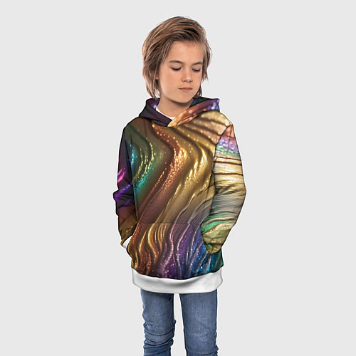 Детская толстовка Сморщенные складочки жидкости / 3D-Белый – фото 3