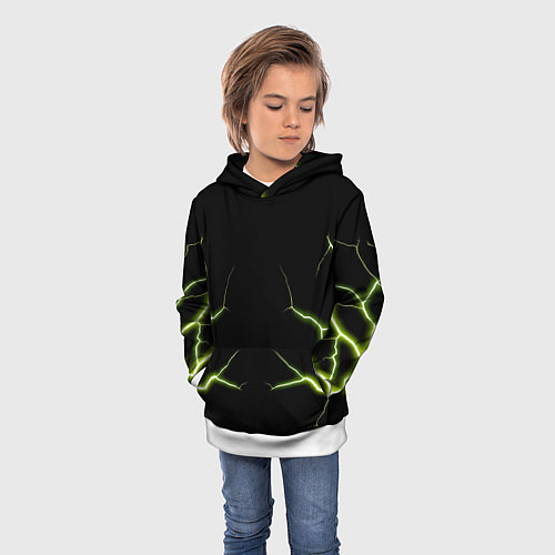 Детская толстовка Color green black / 3D-Белый – фото 3