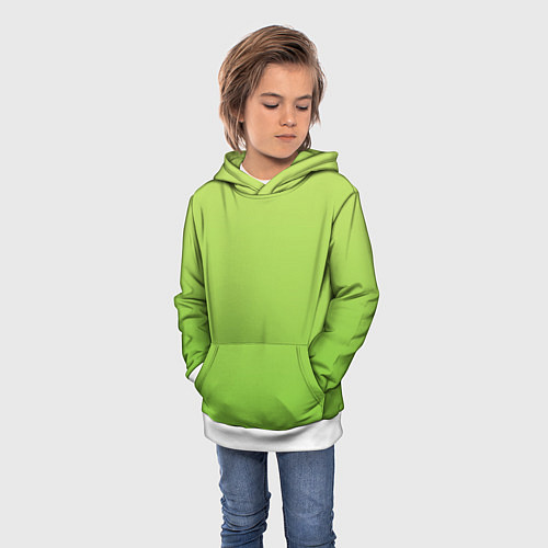 Детская толстовка Color lime green / 3D-Белый – фото 3