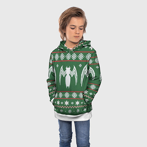 Детская толстовка Рождественский свитер Венома / 3D-Белый – фото 3