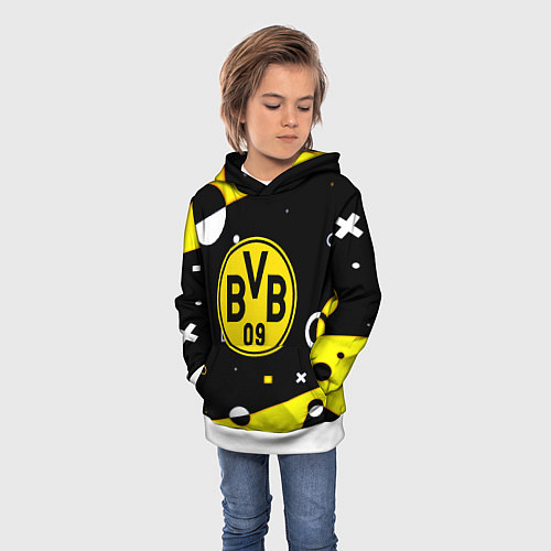 Детская толстовка Borussia геометрия текстура / 3D-Белый – фото 3