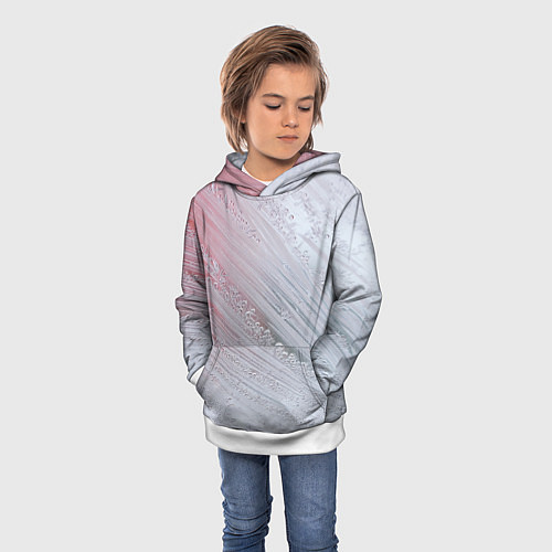 Детская толстовка Морозные полосы на стекле / 3D-Белый – фото 3