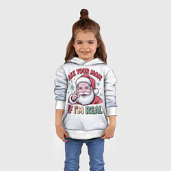 Толстовка-худи детская Санта в шутливом настроении, цвет: 3D-белый — фото 2