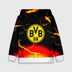 Толстовка-худи детская Borussia молнии шторм, цвет: 3D-белый