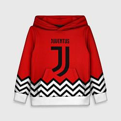 Толстовка-худи детская Ювентус полосы спорт, цвет: 3D-белый