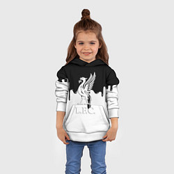 Толстовка-худи детская Ливерпуль разводы красок, цвет: 3D-белый — фото 2